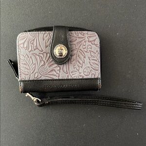 Stone Mountain Embossed Black and Blue Gray Women's Wallet